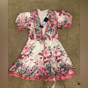 Elliatt Pink and Gray Floral Dress NEVER WORN!! NEW WITH TAGS!!!